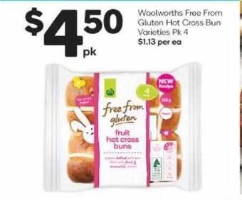 Woolworths Woolworths Free From Gluten Hot Cross Bun offer