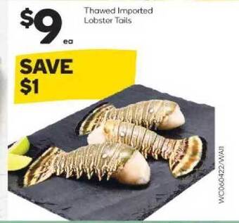 Woolworths Thawed Imported Lobster Tails offer