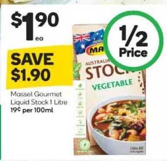 Woolworths Massel Gourmet Liquid Stock 1 Litre offer