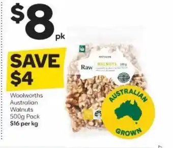Woolworths Woolworths Australian Walnuts 500g Pack offer