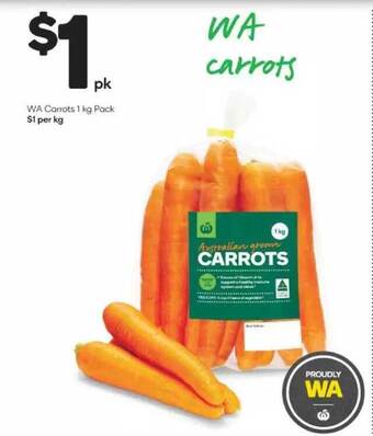 Woolworths Wa Carrots 1 Kg Pack offer