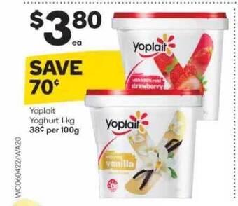 Woolworths Yoplait Yoghurt 1 Kg offer