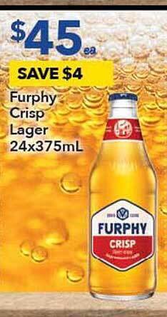 Ritchies Furphy Crisp Lager offer