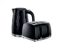 Harris Scarfe Russell Hobbs Honeycomb 4 Slice Toaster or Kettle Black offer