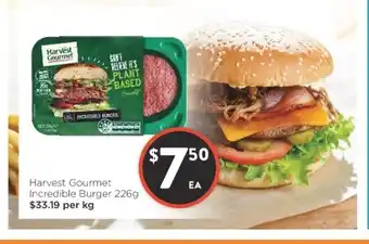 Harvest Gourmet Incredible Burger 226g