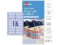 Officeworks Avery Rectangle Labels 63.5 x 24mm Sky Blue 160 Pack offer