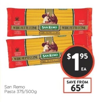 Foodworks San Remo Pasta 375/500g offer