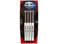 Officeworks Artline 210 0.6mm Fineliner Assorted 4 Pack offer