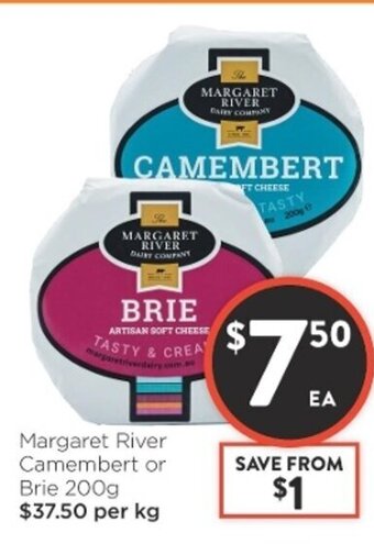 Foodworks margaret River Camembert or Brie 200g offer