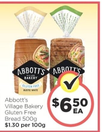 Abbott's Village Bakery Gluten Free Bread 500g