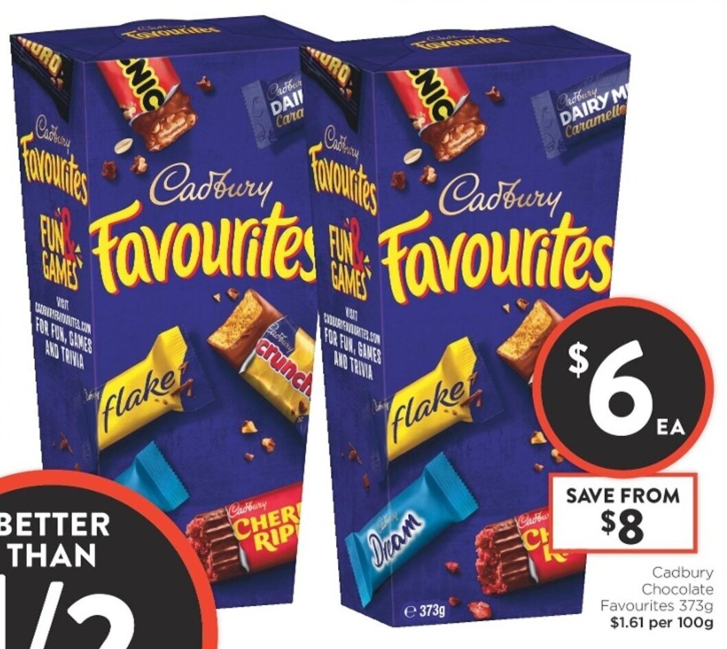 Cadbury Chocolate Favourites 373g offer at Foodworks