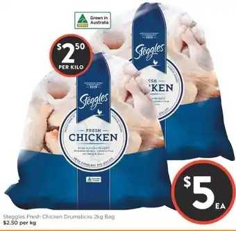 Foodworks Steggles Fresh Chicken Drumsticks 2kg Bag offer