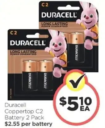 Foodworks Duracell Coppertop C2 Battery 2 Pack offer