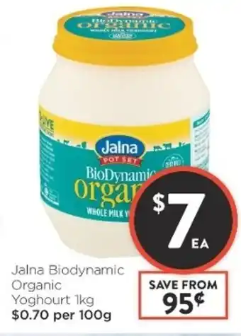 Foodworks Jalna Biodynamic Organic Yoghurt 1kg offer