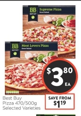 Foodworks Best Buy Pizza 470/500g offer