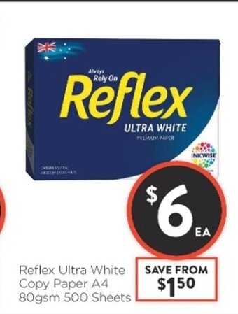 Foodworks Reflex Ultra White Copy Paper A4 80gsm 500 Sheets offer