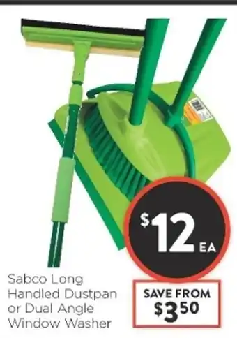 Sabco Long Handled Dustpan or Dual Angle Window Washer