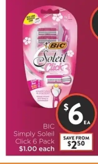 Foodworks BIC Simply Soleil Click 6 Pack offer