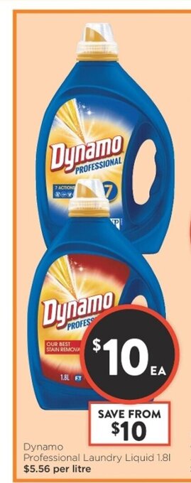 Foodworks Dynamo Professional Laundry Liquid 1.8L offer