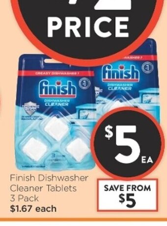 Foodworks Finish Dishwasher Cleaner Tablets 3 Pack offer
