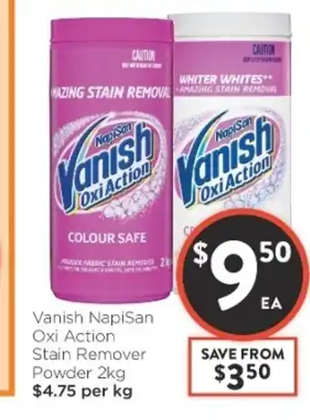 Foodworks Vanish NapiSan Oxi Action Remover Powder 2kg offer