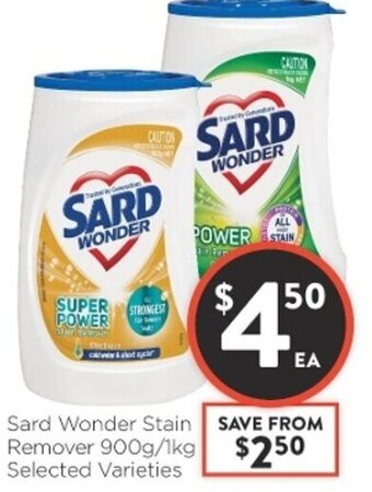 Foodworks Sard Wonder Stain Remover 900g/1kg offer