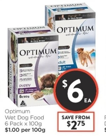 Foodworks Optimum Wet Dog Food 6 Pack x 100g offer
