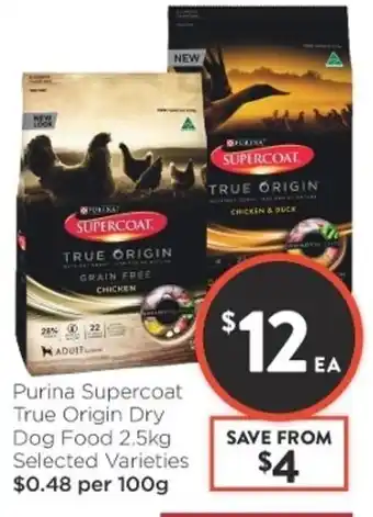 Foodworks Purina Supercoat True Origin Dry Dog Food 2.5kg offer