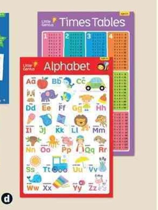 Little Genius Learning Wall Charts offer at ALDI