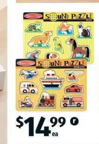 Melissa & Doug Sound Peg Puzzles