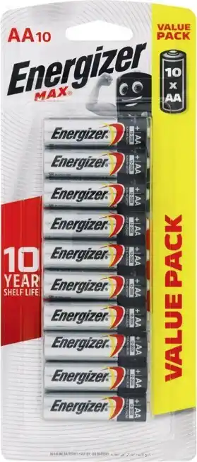 Energizer Max AAA 8 Pack or AA Batteries 10 Pack