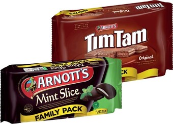 IGA Xpress Arnott's Tim Tam Original or Mint Slice Family Pack 365g offer
