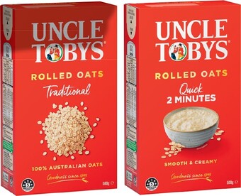 IGA Xpress Uncle Tobys Traditional or Quick Oats 500g offer