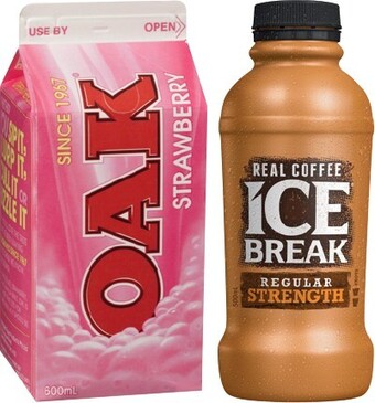 IGA Xpress Oak or Ice Break Coffee Flavoured Milk 500-600mL Selected Varieties offer