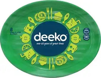 Deeko 31x24cm Oval Plates 8 Pack