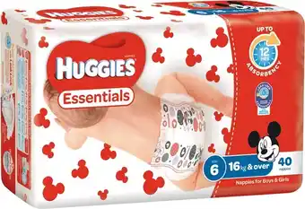 IGA Xpress Huggies Essentials Nappies 40-54 Pack Selected Varieties offer