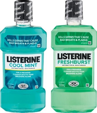 IGA Listerine Mouthwash 500mL Selected Varieties offer