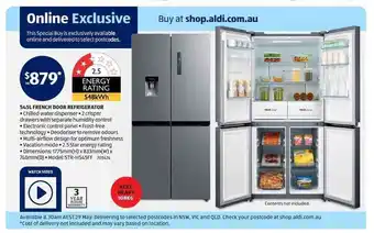 ALDI French Door Refrigerator 545L offer