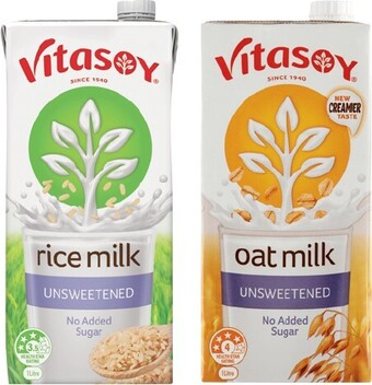 Vitasoy Long Life Oat or Rice Milk 1 Litre