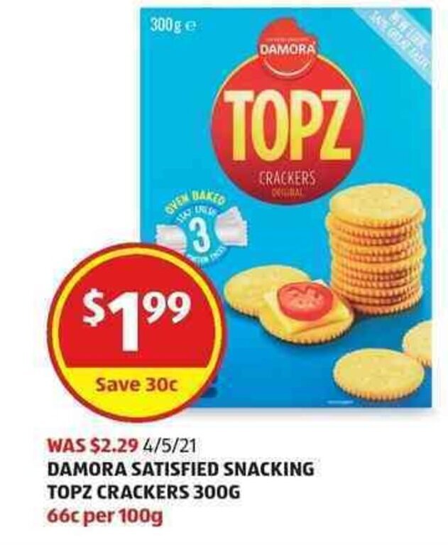 damora-satisfied-snacking-topz-crackers-300g-offer-at-aldi