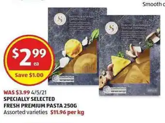 ALDI Specially Selected Fresh Premium Pasta 250g offer