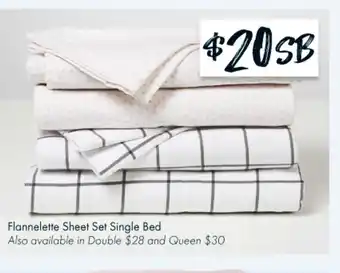 The Reject Shop Flannelette Sheet Set Single Bed offer
