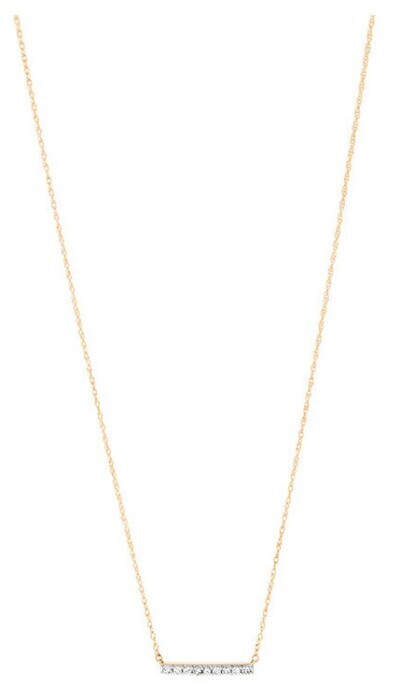 Bar Necklace with 0.10 Carat TW of 