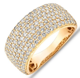 Michael Hill Pave Ring with 1.50 Carat TW of Diamonds in 10kt Yellow Gold offer