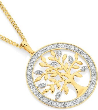 Angus & Coote 9ct Gold Diamond Tree of Life Pendant offer