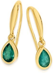 9ct Gold Emerald Earrings