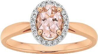 Angus & Coote 9ct Rose Gold Morganite & Diamond Ring offer