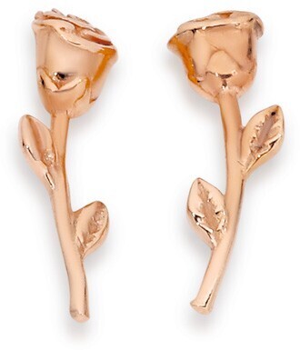 Angus & Coote 9ct Rose Gold Single Rose Stud Earrings offer
