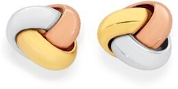 Angus & Coote 9ct Gold Tri Tone Love Knot Stud Earrings offer