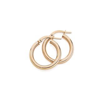Angus & Coote 9ct Rose Gold 2.5x15mm Hoop Earrings offer